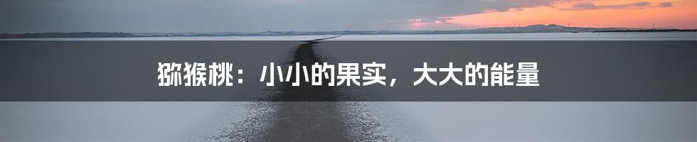 猕猴桃：小小的果实，大大的能量