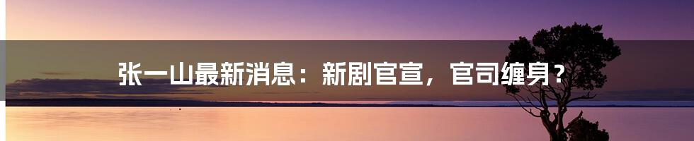 张一山最新消息:新剧官宣,官司缠身?