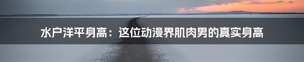 水户洋平身高:这位动漫界肌肉男的真实身高