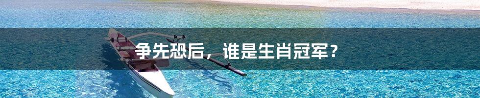 争先恐后,谁是生肖冠军?