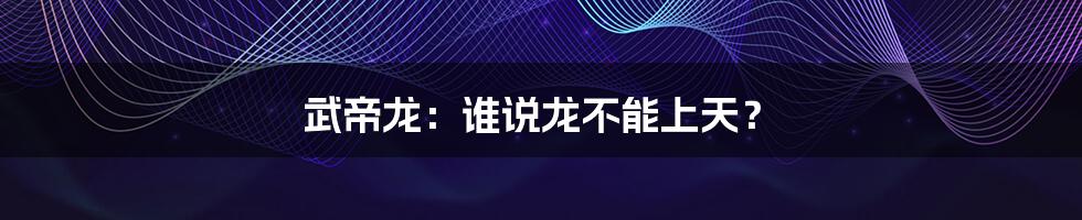 武帝龙:谁说龙不能上天?