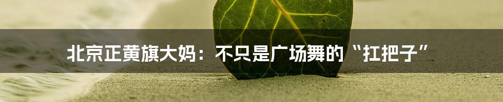 北京正黄旗大妈:不只是广场舞的“扛把子”