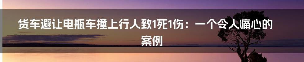 货车避让电瓶车撞上行人致1死1伤:一个令人痛心的案例