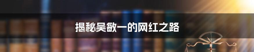 揭秘吴敏一的网红之路