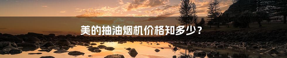 美的抽油烟机价格知多少?