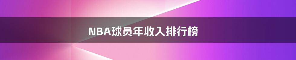 NBA球员年收入排行榜
