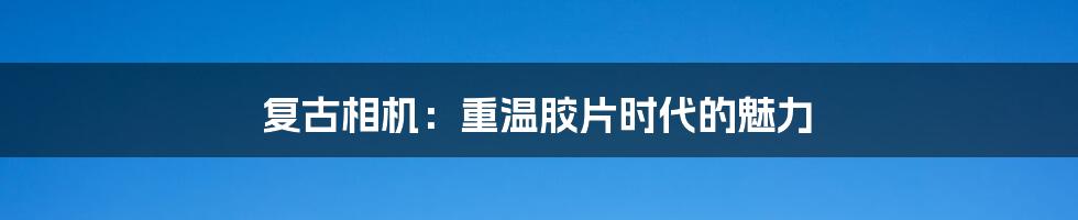 复古相机:重温胶片时代的魅力