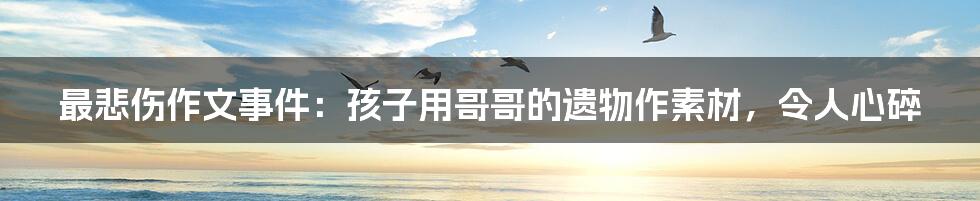 最悲伤作文事件:孩子用哥哥的遗物作素材,令人心碎