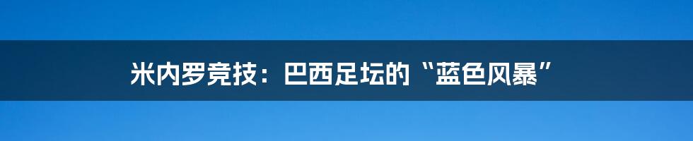 米内罗竞技:巴西足坛的“蓝色风暴”