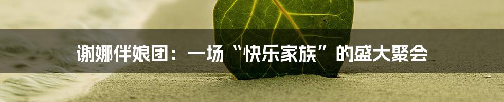 谢娜伴娘团:一场“快乐家族”的盛大聚会
