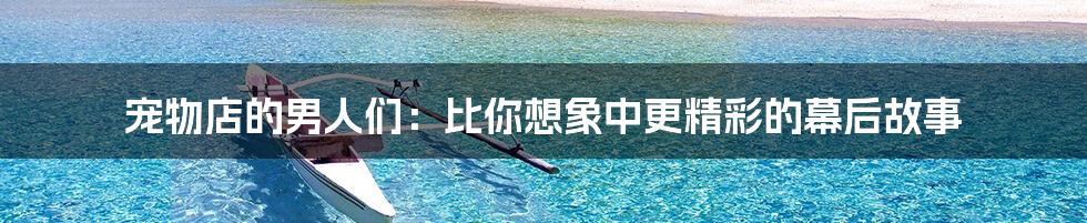 宠物店的男人们:比你想象中更精彩的幕后故事