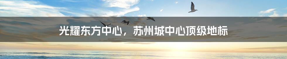 光耀东方中心,苏州城中心顶级地标