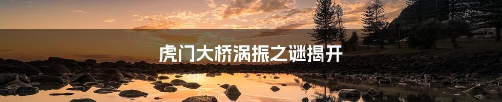 虎门大桥涡振之谜揭开