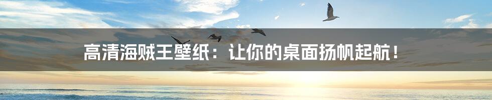 高清海贼王壁纸:让你的桌面扬帆起航!
