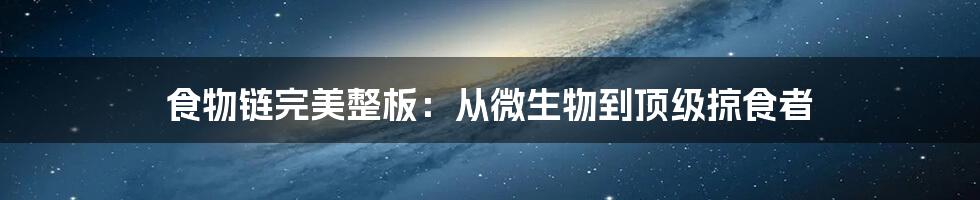 食物链完美整板:从微生物到顶级掠食者
