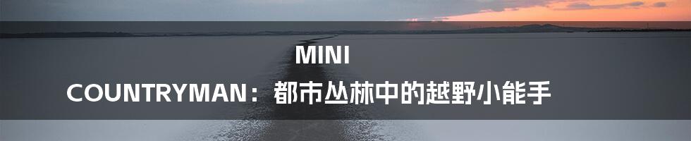 MINI COUNTRYMAN:都市丛林中的越野小能手