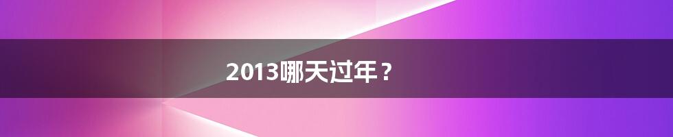 2013哪天过年?