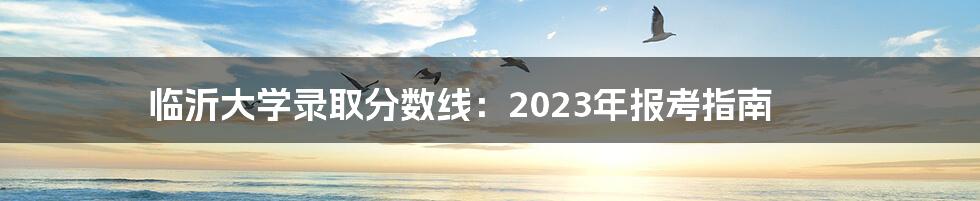 临沂大学录取分数线:2023年报考指南