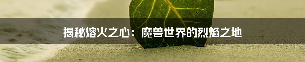 揭秘熔火之心：魔兽世界的烈焰之地