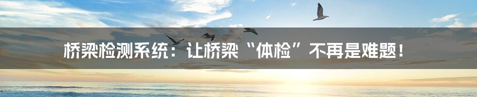 桥梁检测系统:让桥梁“体检”不再是难题!