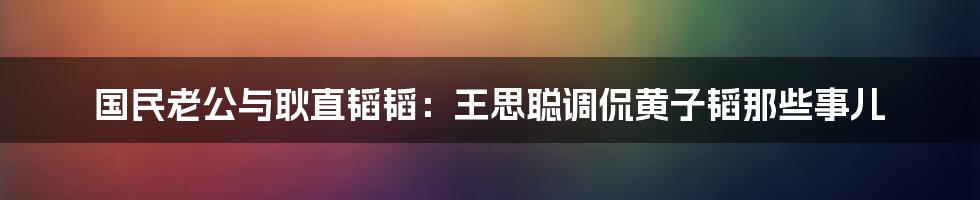 国民老公与耿直韬韬:王思聪调侃黄子韬那些事儿