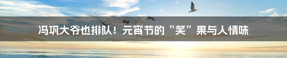 冯巩大爷也排队!元宵节的“笑”果与人情味