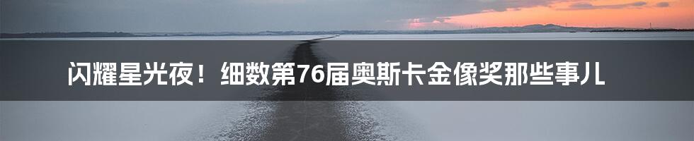 闪耀星光夜!细数第76届奥斯卡金像奖那些事儿