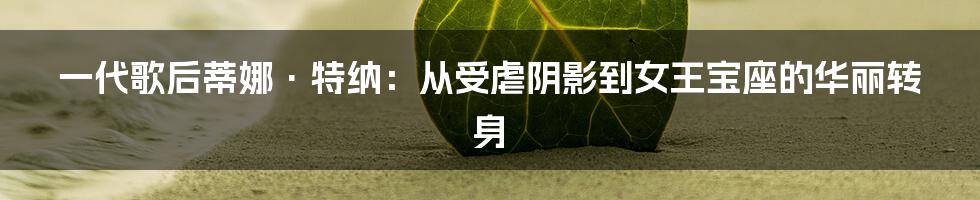 一代歌后蒂娜·特纳:从受虐阴影到女王宝座的华丽转身