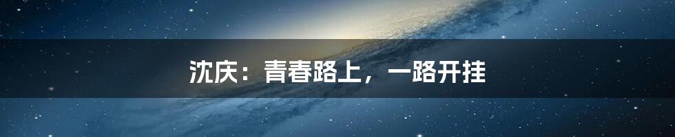 沈庆:青春路上,一路开挂