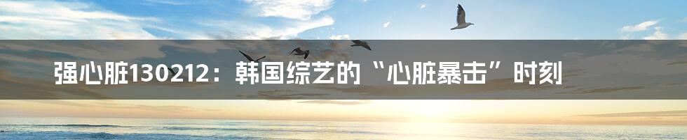 强心脏130212:韩国综艺的“心脏暴击”时刻
