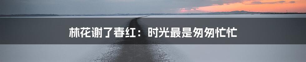 林花谢了春红:时光最是匆匆忙忙