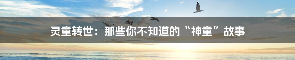 灵童转世:那些你不知道的“神童”故事