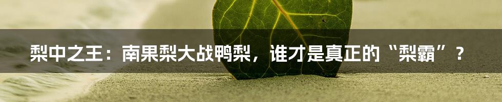 梨中之王:南果梨大战鸭梨,谁才是真正的“梨霸”?
