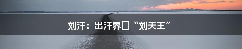 刘汗:出汗界の“刘天王”