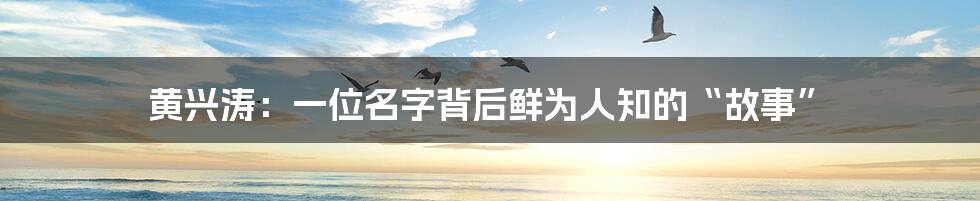 黄兴涛:一位名字背后鲜为人知的“故事”