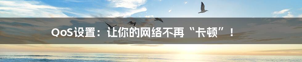 QoS设置:让你的网络不再“卡顿”!
