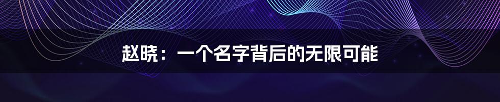 赵晓:一个名字背后的无限可能