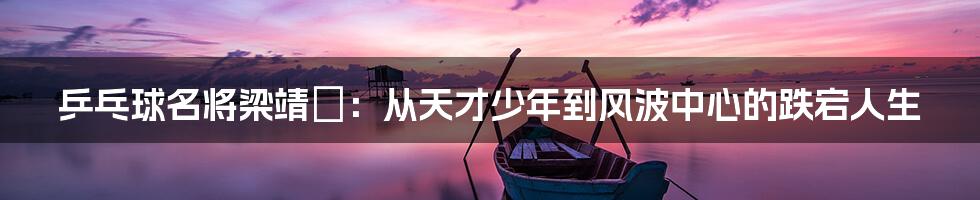 乒乓球名将梁靖崑:从天才少年到风波中心的跌宕人生