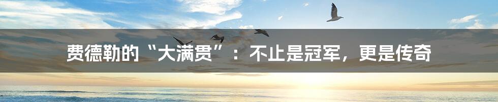 费德勒的“大满贯”:不止是冠军,更是传奇
