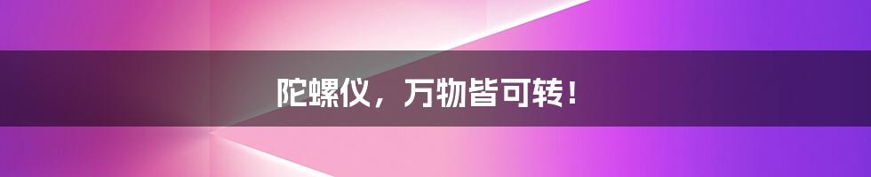陀螺仪,万物皆可转!