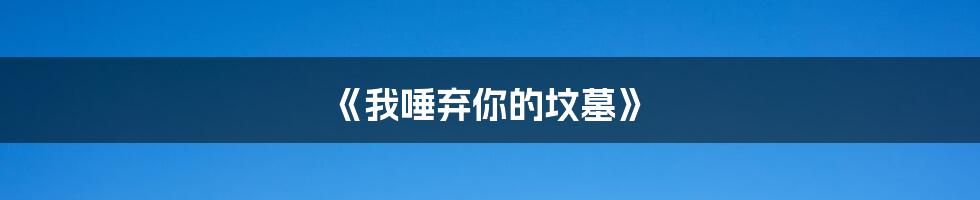 《我唾弃你的坟墓》