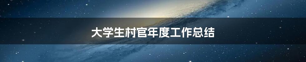 大学生村官年度工作总结
