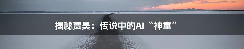 揭秘贾昊:传说中的AI“神童”