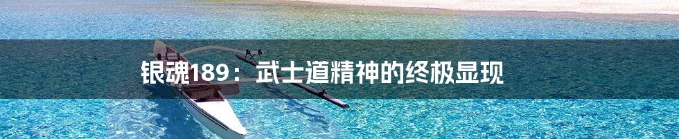 银魂189:武士道精神的终极显现