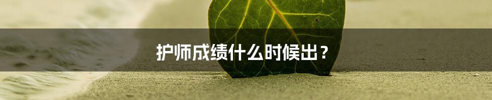 护师成绩什么时候出?