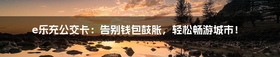 e乐充公交卡:告别钱包鼓胀,轻松畅游城市!