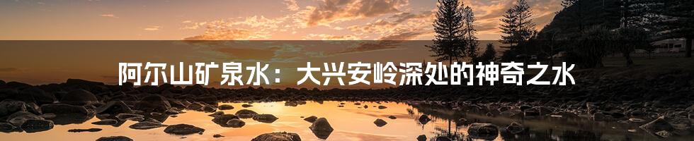 阿尔山矿泉水:大兴安岭深处的神奇之水