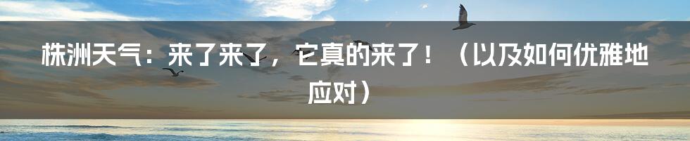 株洲天气:来了来了,它真的来了!(以及如何优雅地应对)