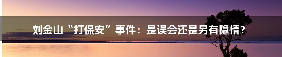 刘金山“打保安”事件:是误会还是另有隐情?