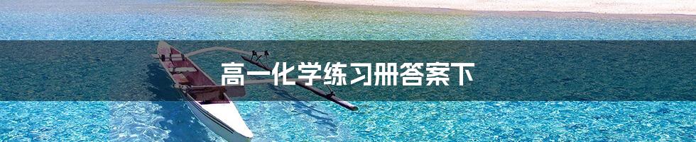 高一化学练习册答案下